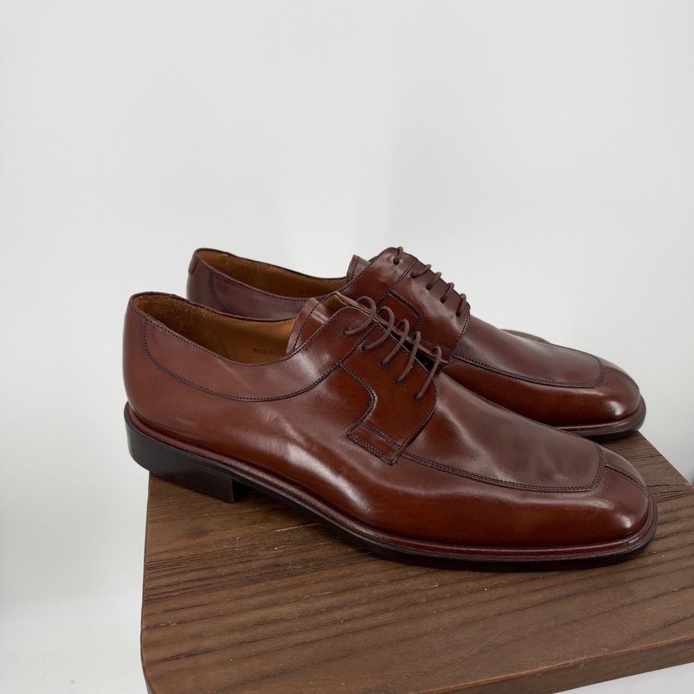 Mezlan Fiore Mens Brown Leather Split Toe Derby Shoes Spain 11M NWOT